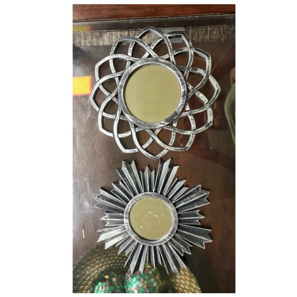 Set of 2 Silver Wall Mirror Set - Picture 1 of 1